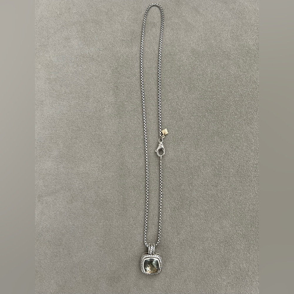 Authentic David Yurman Albion Prasiolite Pendant Sterling Silver - Picture 3 of 7
